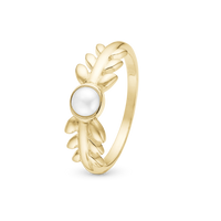 Pearl & Nature Ring - Forgyldt Sterling Sølv m. 1 Ferskvandsperle