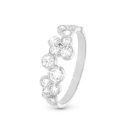 Bubbles Ring - Blankpoleret Sterling Sølv m. 15 Hvide Cubic Zirkonia