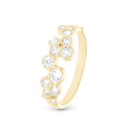 Bubbles Ring - Blankpoleret Forgyldt Sterling Sølv m. 15 Hvide Cubic Zirkonia