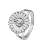 Marguerite Ø15mm Ring - Sterling Sølv m. 7 Hvide Cubic Zirkonia