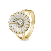 Marguerite Ø15mm Ring - Forgyldt Sterling Sølv m. 7 Hvide Cubic Zirkonia