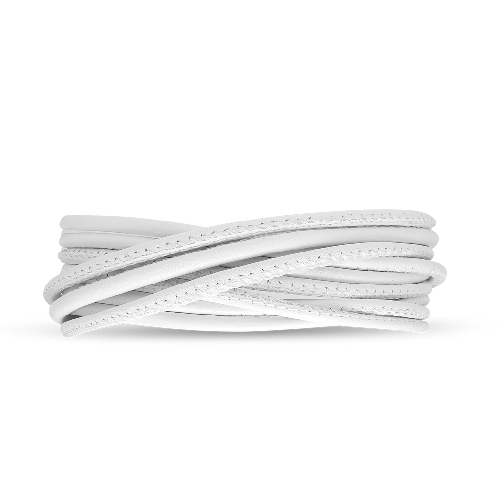 3 strenget læderarmbånd - Hvid  Christina Design London