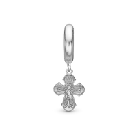Dagmar Kors Hænger Charm 6 mm Til Armbånd - Blankpoleret Sterling Sølv
