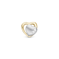 2-Hearts - Charm 4 mm Til Armbånd - Satin Bicolor m. 3 Topas