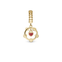 Fight for your Love - Hænger Charm 4 mm Til Armbånd - Forgyldt Sterling Sølv