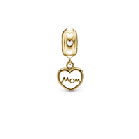 MOM Love - Hænger Charm 4 mm Til Armbånd - Blankpoleret Forgyldt Sterling Sølv