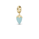 Blue Chalcedony charm forgyldt Charms til sølvarmbånd - CHRISTINA