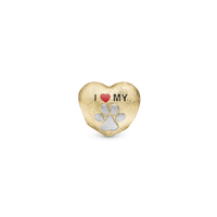 I Love my Pet - Charm 4 mm Til Armbånd - Satin Forgyldt Sterling Sølv