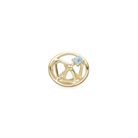 Stjernetegn Skytte - Charm 4 mm Til Armbånd - Blankpoleret Forgyldt Sterling Sølv m. 1 Topas