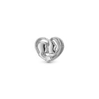 Mother & Child - Charm 4 mm Til Armbånd - Blankpoleret Sterling Sølv m. 2 Topas