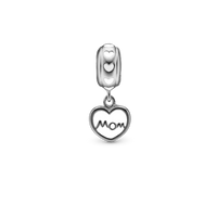 MOM Love - Hænger Charm 4 mm Til Armbånd - Blankpoleret Sterling Sølv