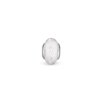 White Topas Globe - Charm 4 mm Til Armbånd - Glas Sterling Sølv m. 16 Topas