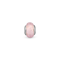 Bubbly Pink Globe - Charm 4 mm Til Armbånd - Glas Sterling Sølv