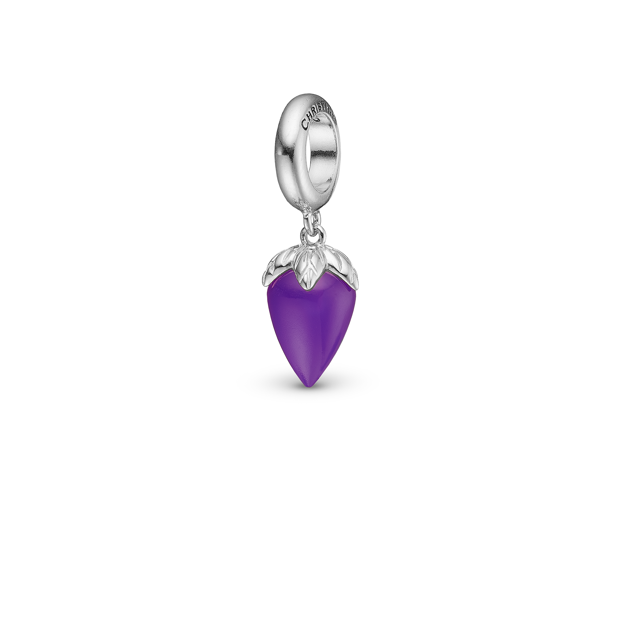 Purple Chalcedony charm sølv Charms til sølvarmbånd - CHRISTINA