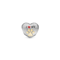 I Love my Pet - Charm 4 mm Til Armbånd - Satin Sterling Sølv