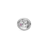 Stjernetegn Jomfru - Charm 4 mm Til Armbånd - Blankpoleret Sterling Sølv m. 1 Ametyst