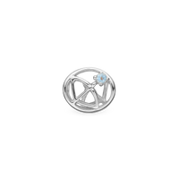 Stjernetegn Skytte - Charm 4 mm Til Armbånd - Blankpoleret Sterling Sølv m. 1 Topas