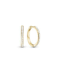 Twinkle Hoops - Blankpoleret Forgyldt Sterling Sølv m. 24 Hvide Cubic Zirkonia