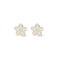 Enamel Flowers Ørestikker - Blankpoleret Forgyldt Sterling Sølv