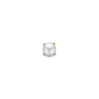 Pearl Enkelt Ørestik / Single Stud - Blankpoleret Forgyldt Sterling Sølv m. 1 Ferskvandsperle