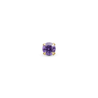 Purple Dance Enkelt Ørestik / Single Stud - Blankpoleret Forgyldt Sterling Sølv m. 1 Cubic Zirkonia