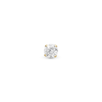 Sparkling White Enkelt Ørestik / Single Stud - Blankpoleret Forgyldt Sterling Sølv m. 1 Cubic Zirkonia