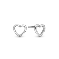 True Heart Ørestikker - Blankpoleret Sterling Sølv