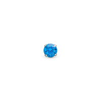 Ocean Turquoise Blue Enkelt Ørestik / Single Stud - Blankpoleret Sterling Sølv m. 1 Cubic Zirkonia