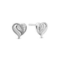 Leaf Of Love Ørestikker - Blankpoleret Sterling Sølv