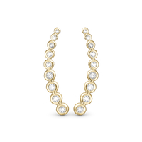 Topaz Snow Ball Crawlers - Blankpoleret Forgyldt Sterling Sølv m. 18 Hvide Topas