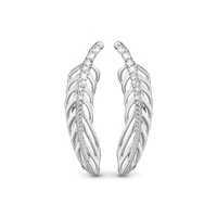 Sparkling Feather Crawlers - Blankpoleret Sterling Sølv m. 10 Hvide Cubic Zirkonia