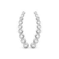 Topaz Snow Ball Crawlers - Blankpoleret Sterling Sølv m. 18 Hvide Topas