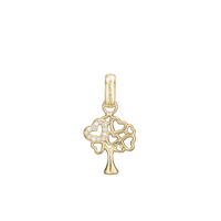 Tree of Hearts Vedhæng - Blankpoleret Forgyldt Sterling Sølv m. 12 Hvide Cubic Zirkonia