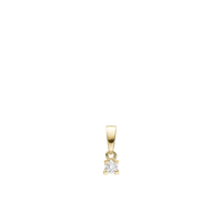 Labgrown Diamond 0,10CT Vedhæng - Blankpoleret Forgyldt Sterling Sølv m. 1 Diamant