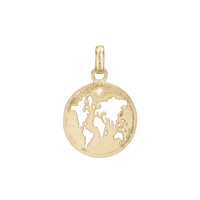 The World Vedhæng - Mat Forgyldt Sterling Sølv m. 1 Topas