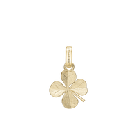 Four Leaf Clover Vedhæng - Mat Forgyldt Sterling Sølv