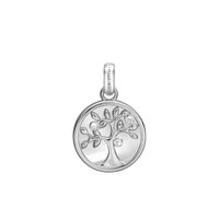 Tree of Life perlemor Vedhæng - Blankpoleret Sterling Sølv m. 3 Hvide Cubic Zirkonia