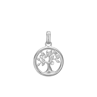 Tree of Life Vedhæng - Blankpoleret Sterling Sølv m. 3 Hvide Topas