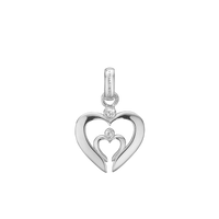 Love and Care Vedhæng - Blankpoleret Sterling Sølv m. 2 Hvide Topas