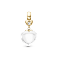 White Dream Charm 6 mm - Guld 14 karat m. 1 Topas