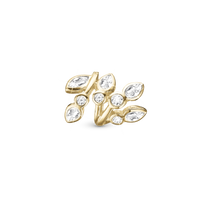 Flower Dream Charm 6 mm til Classic Læderarmbånd - Blankpoleret Guld 14 karat m. 9 Hvide Topas