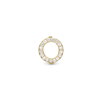 Circle of Life Charm 6 mm til Classic Læderarmbånd - Blankpoleret Guld 14 karat m. 17 Hvide Topas