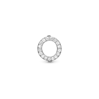 Circle of Life Charm 6 mm til Classic Læderarmbånd - Blankpoleret Hvidguld 14 karat m. 17 Hvide Topas