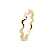 Wave Ring - Blankpoleret Forgyldt Sterling Sølv