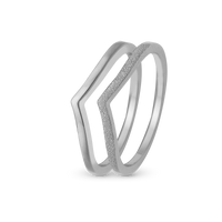 Double Mountains Ring - Glitrende Sterling Sølv