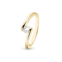 Supernova Ring - Blankpoleret Forgyldt Sterling Sølv m. 1 Topas