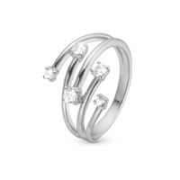 Your Choice Ring - Blankpoleret Sterling Sølv m. 5 Hvide Topas