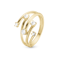Your Choice Ring - Blankpoleret Forgyldt Sterling Sølv m. 5 Hvide Topas