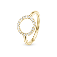 Sparkly Circle Ring - Blankpoleret Forgyldt Sterling Sølv m. 19 Hvide Cubic Zirkonia