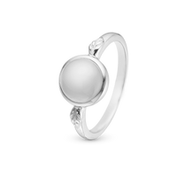 Moonstone Ring - Blankpoleret Sterling Sølv m. 1 Månesten